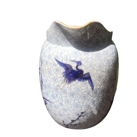 Antique 19th century Royal Worcester Bird Butterfly Gold Trim Pitcher - Picture 4 of 8